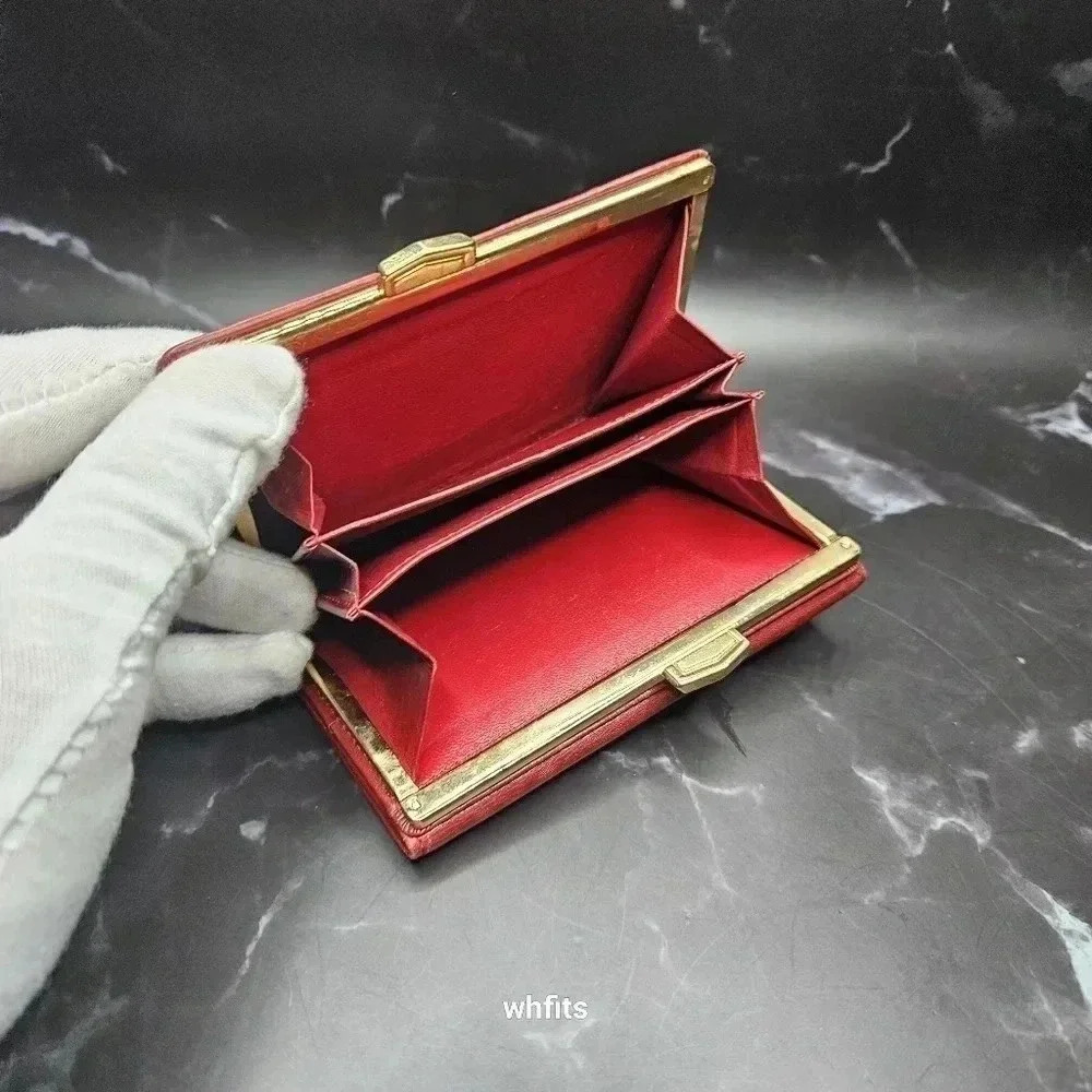 Yves Saint Laurent Cassandra Red Trifold Wallet with Coin Pouch - Picture 3 of 6
